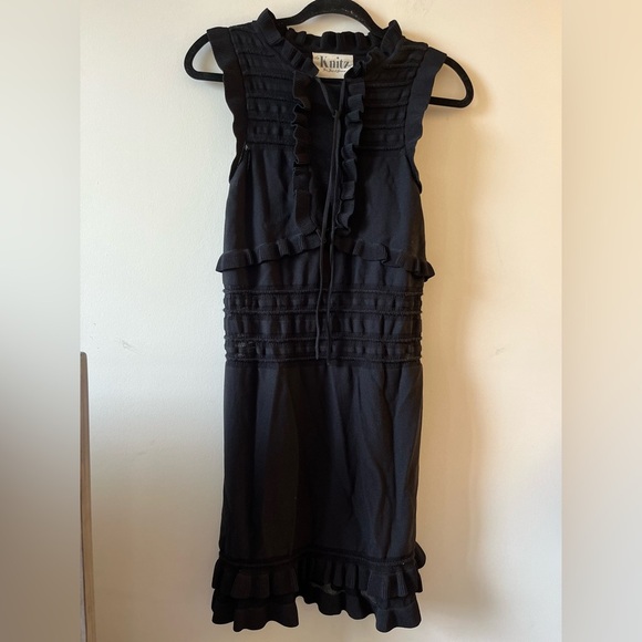 Knits For Love & Lemons - Ruffled Tiered Black Dress - Picture 5 of 9